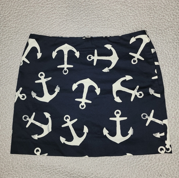 J.Crew Navy Blue And white Nautical Skirt - Picture 13 of 14